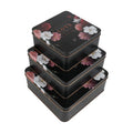 Love Decorative Storage Box Rural Tin Gift Box Tinplate Candy Cookie Jars Square Storage Containers with Lids for Chocolate Candy Tea Coffee Cosmetics Jewelry Photos Gift Case 3Pcs