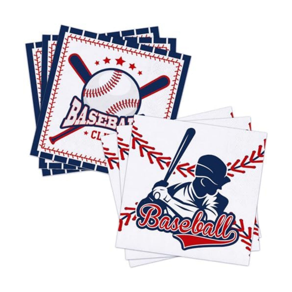 Natnarr 100 Pcs Baseball Napkins, 5" Baseball Birthday Napkins
