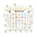 Floral Baby Shower Bingo for 24 Players, Gender Reveal Party Activity