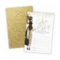 She Did It Graduation Party Invitations -Gloden Balloons & Grad Girl -20 Double-sided Fill In Invite Cards With Envelopes For College , High School , University Grad -Party Decorations & Supplies -D01