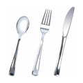 HEIPINIUYE 75 Pack Silver Plastic Cutlery Heavy Duty Silver Plastic Knives Forks and Spoons Disposable Silverware Set for 25 Guest Camping Birthday Baby Shower Wedding Party Utensils Set
