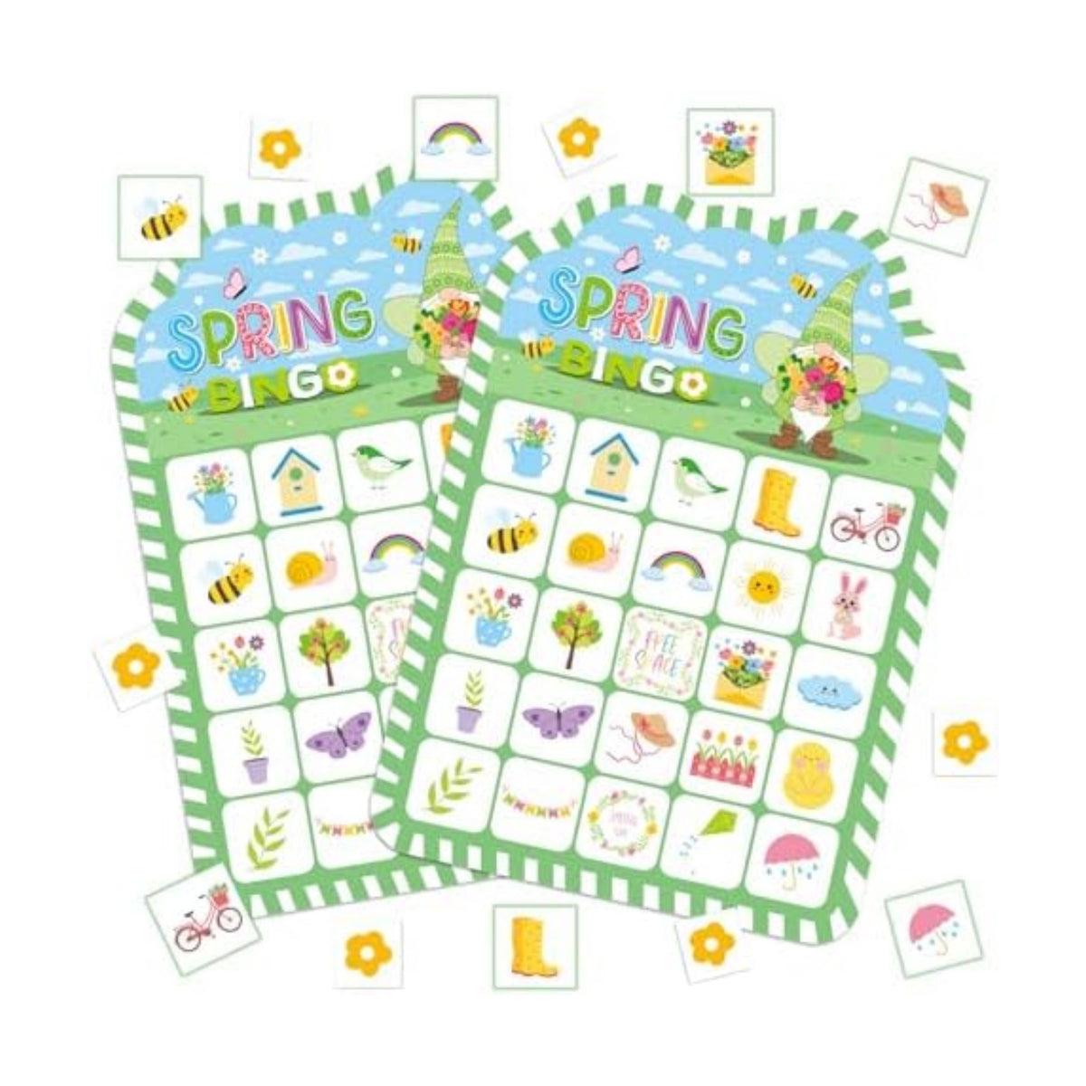 YQUQWN Spring Bingo Game 24 Players, Spring Party Bingo Cards Set, Spring Party Games for Adults, Birthday Holiday Spring Activities