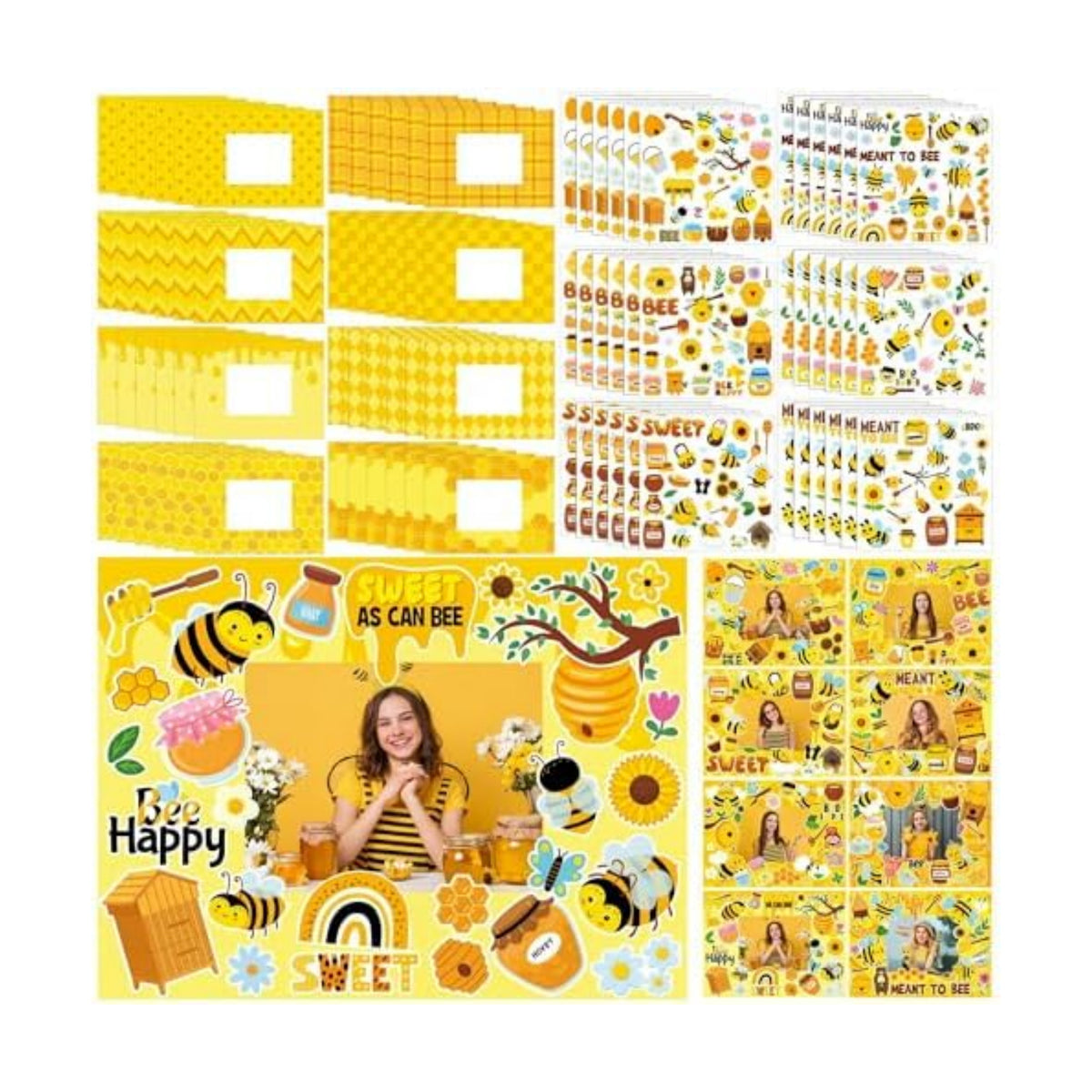 Jetec 48 Sets Back to School Bee Picture Frame Craft Kits with Stickers