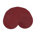 SHACOS Round Placemats Set of 12 for Dining Table 15 inch Round Braided Place Mats Cotton Polyester Washable Non Slip Kitchen Table Mats, Burgundy