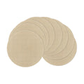 SHACOS 15 inch Round Placemats Set of 8 for Dining Table Cotton Polyester Braided Place Mats Washable Kitchen Table Mats for Dinner Party Table (Light Beige, 8)