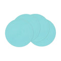 SHACOS Round Placemats Set of 4 Washable 15 inch Round Table Mats Cotton Polyester Woven Braided Place Mats for Dining Table Wedding Party Decor (Aqua, 4)