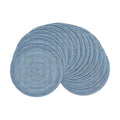 SHACOS Round Braided Placemats Set of 12 Circle Place Mats Cotton Polyester Kitchen Table Mats for Dining Table Wedding Party Decor (Blue Gray, 12)
