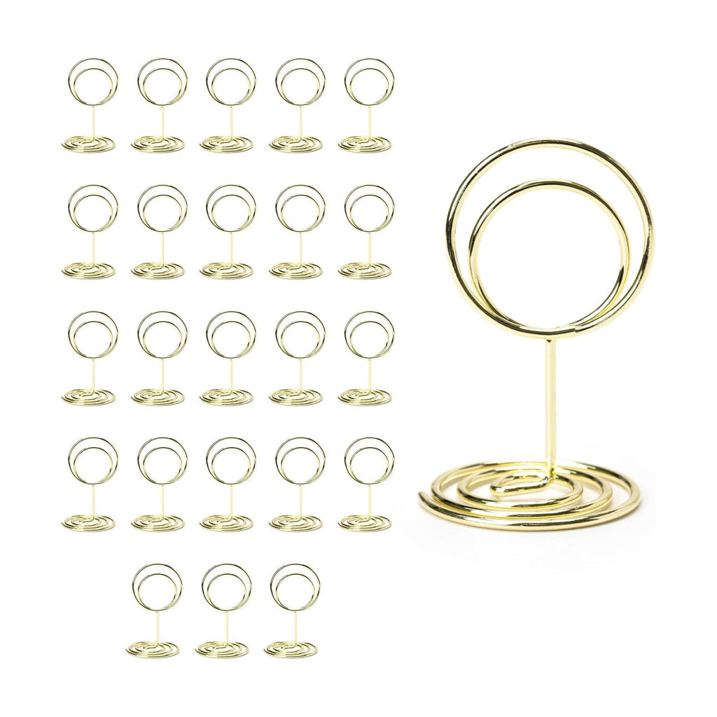 Table Number Holders, 24PCS Mini Place Card Holders-Gold