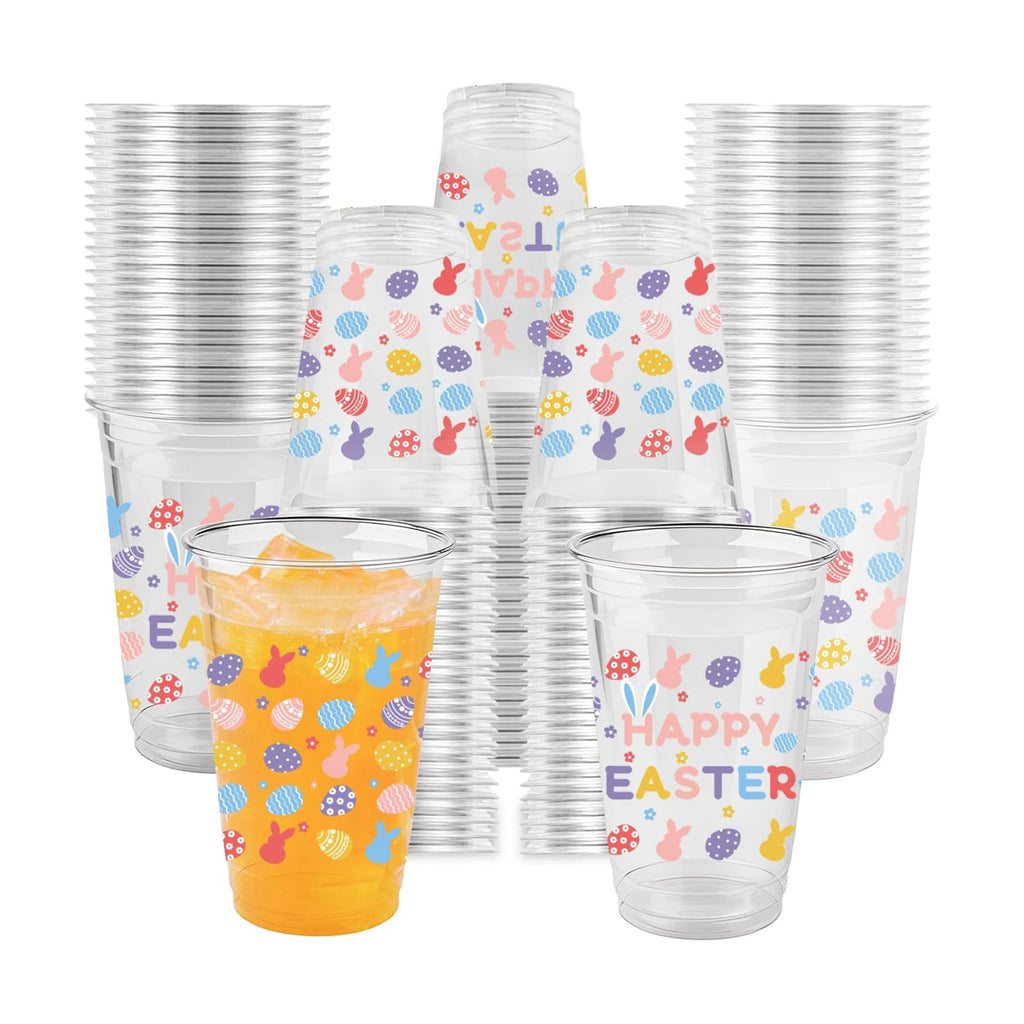 60 Pcs Easter Cups – 16 oz Plastic Disposable Cups