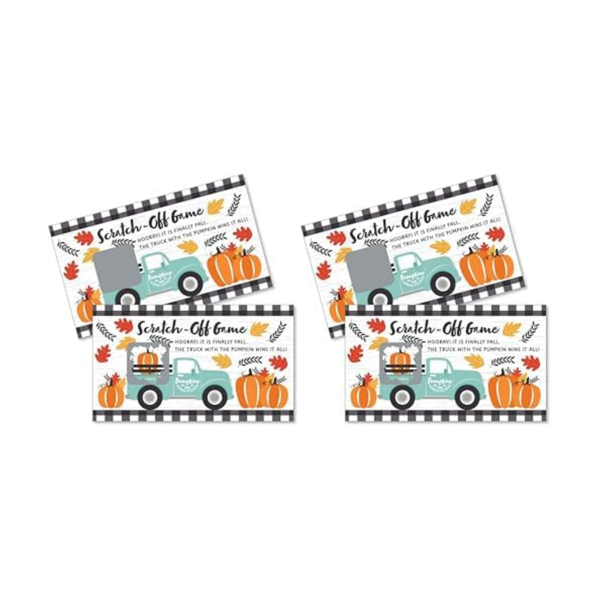 Big Dot of Happiness Fall Truck - Thanksgiving & Halloween Party Game - 22 Count Scratch Offs (Pack of 2)