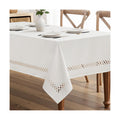 MIULEE White Rectangle Tablecloth with Decorative Cutouts 60x104 inch