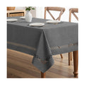 MIULEE Grey Rectangle Tablecloth with Decorative Cutouts 60x120 inch