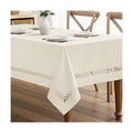 MIULEE Ivory Rectangle Tablecloth with Decorative Cutouts 60x84 Inch