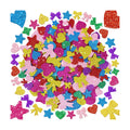 Foam Stickers, 875 PCS Glitter Foam Heart Star Bow Shapes Stickers,7 Colors