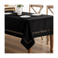 MIULEE Black Rectangle Tablecloth with Decorative Cutouts 60x120 inch