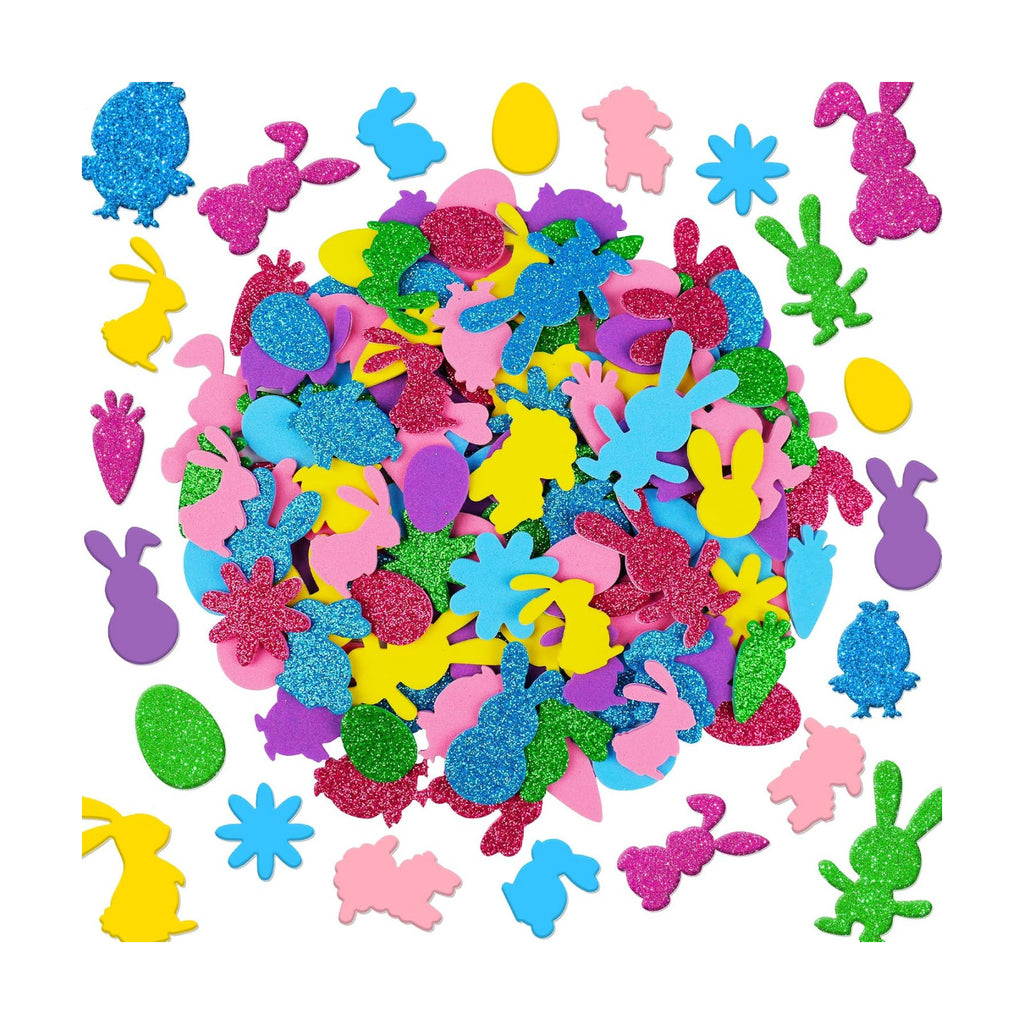Foam Stickers, 500 PCS 3D Glitter Foam Easter Sticker, 7 Colors