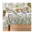 Spring Tablecloth 60x140 Inch, Spring Wild Flowers Floral Decorations for Home Table Cloth Rectangle Decor Summer Leaves Tablecloths Polyester for Picnic Party Dinner
