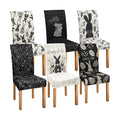 Mindsoft 6 Pcs Easter Chair Covers Print Hunt Eggs Bunny Removable Seat Covers Protector Rabbit Washable Stretch Spring Slipcovers for Easter Spring Hotel Restaurant Party Banquet