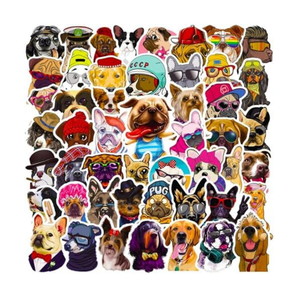 DothRayan Dog Stickers, 100 Pcs Fun Dog Waterproof Vinyl Stickers for Water Bottle, Laptop, Phone, Skateboard Stickers for Kids Teens Girls Adults