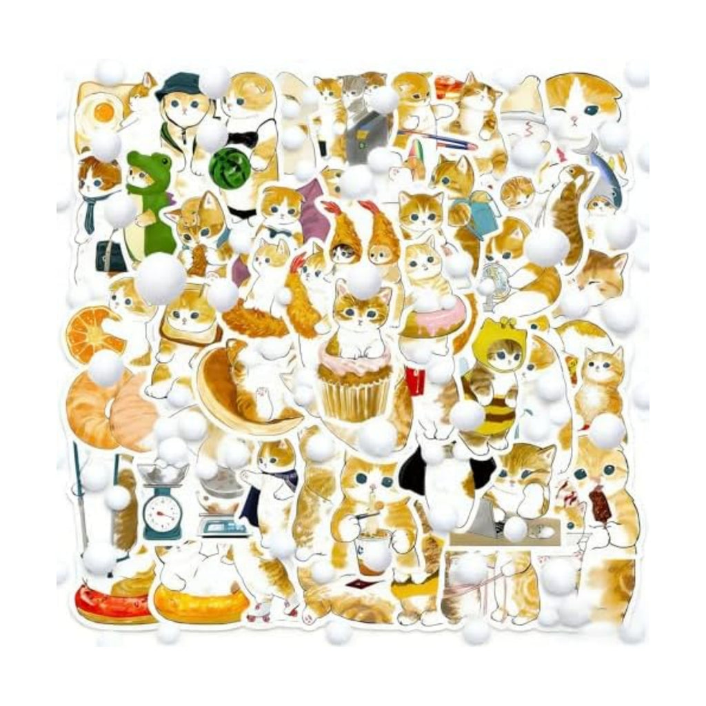 DothRayan Cat Stickers, 100 Pcs Cute Cat Waterproof Vinyl Stickers for Water Bottle, Laptop, Phone Stickers for Kids Teens Girls Adults