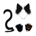 CHOICEONE Cat Fox wolf Ears and Tail Set with Paws Gloves Faux Fur Animal Cosplay Costume Accessories for Halloween Party