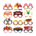 36 Pcs BBQ Party Decorations Eyeglasses Barbecue Themed Paper Glasses Decor Baby Q Photo Booth Props Frame for Summer Picnic Camping BBQ Baby Shower Birthday Party Decor Gift