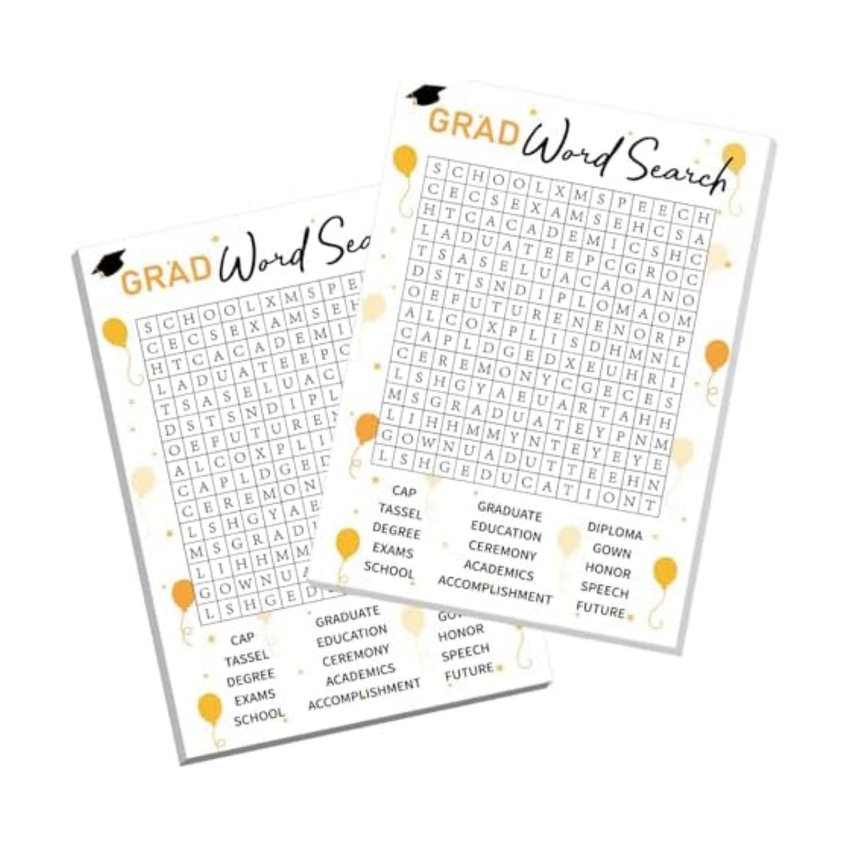 COCHIE 30 Players 2026 Graduation Party Games, Graduation Words Search Game, Word Scramble Guess Game with Answer Key, Grad Parties Supplies Favor (Grad Word Search)