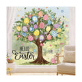 6 Sheets Extra Large Easter Egg Tree Window Clings 31.5 Inch for Kids Home School Office Classroom Party Supplies