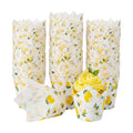 Maxdot 200 Pcs Lemon Flower Tulip Cupcake Liners for Baking Yellow Fruit Paper Muffin Baking Cups Fruit Theme Tulip Muffin Liners Wrappers for Summer Baby Shower Wedding Birthday Spring Party