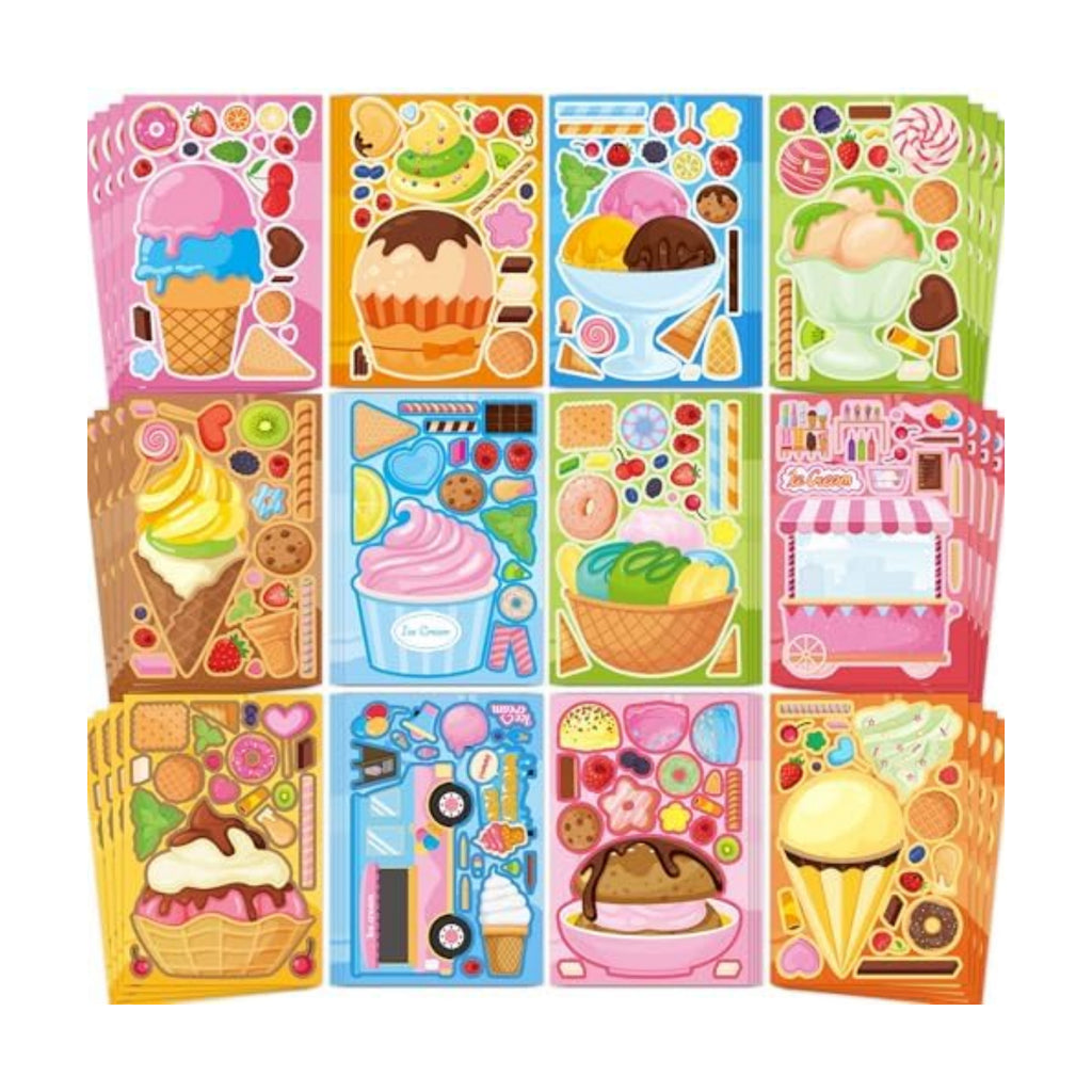Ice Cream Party Favors Kids Toddlers 48 Sheets Ice Cream Stickers