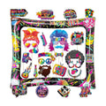 80s Inflatable Photo Frame & Props, 30Pcs Back to The 80s Photo Booth Props with Inflatable Selfie Picture Frame for 1980s Throwback Birthday Party Supplies