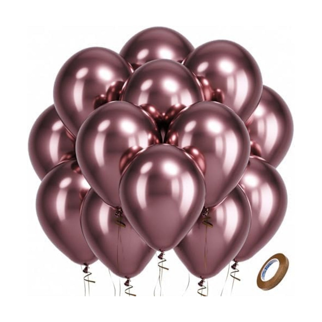 Bezente Copper Latex Round Helium Party Balloons 100 Pack 12 inch