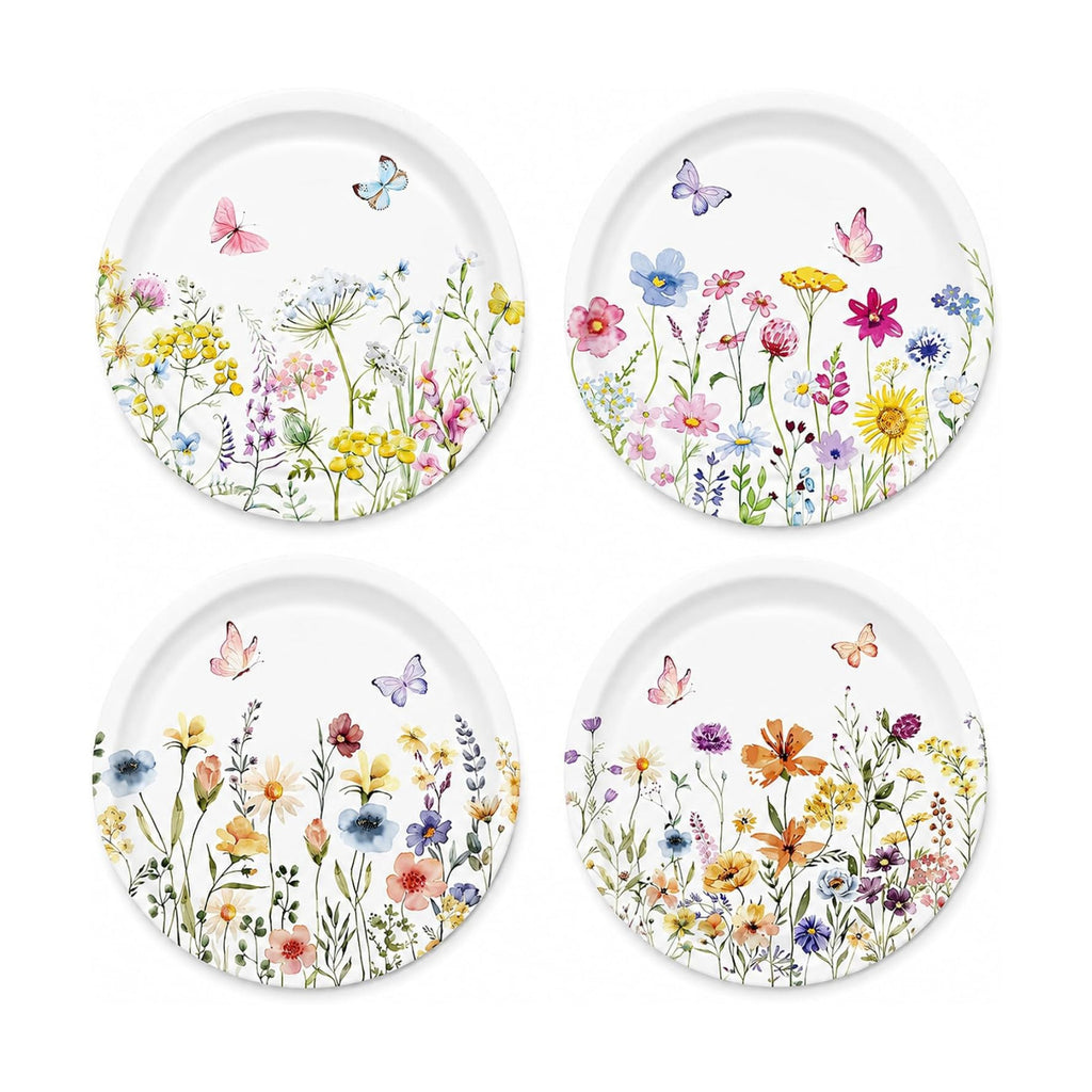 48 Pcs Wildflower Paper Plates, 7 Inch Floral Dessert Plates