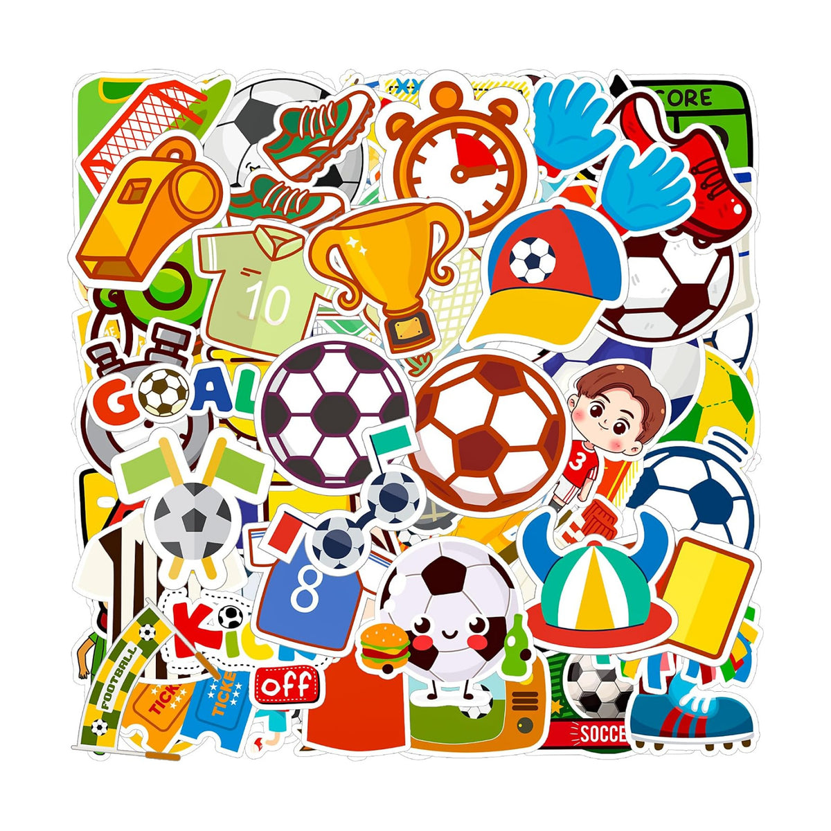 Soccer Party Favors, 100 Pcs Soccer Stickers for Boys Girls Kids Teens