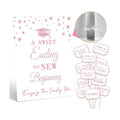 Graduation Candy Buffet Labels for Grad Party Decorations, Graduation Candy Bar Dessert Food Label Signs Set, Class of 2026 Grad Parties Table Decor Supplies (Pink)