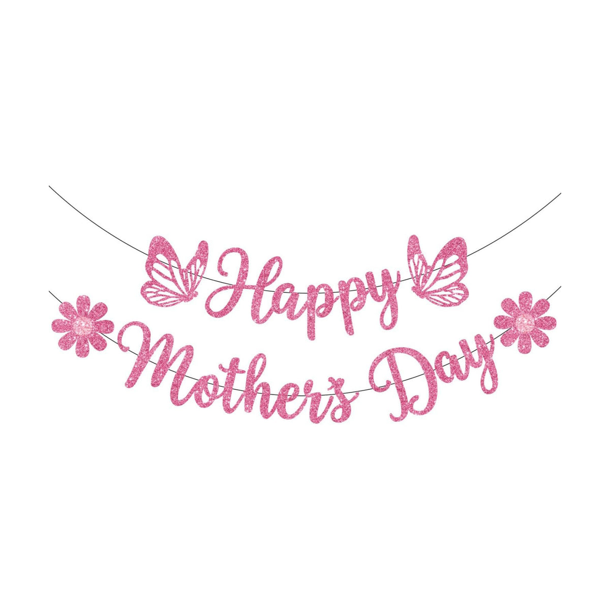Mothers Day Banner Decorations, Happy Mothers Day Banner, Glitter Mother's Day Banner Mother's Day Decorations for Party Supplies