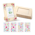 Lesnala 6 Pcs Unfinished Wood Picture Frame Crafts DIY Kits with Stickers