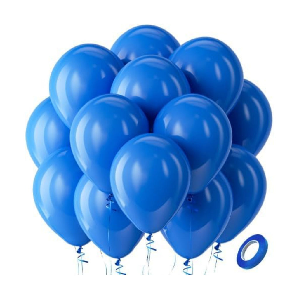Bezente Royal Blue Latex Round Helium Party Balloons 100 Pack 12 inch