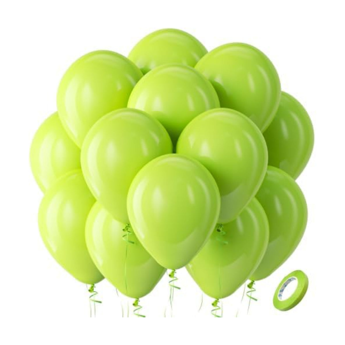 Bezente Lime Green Latex Party Balloons 100 Pack 12 inch