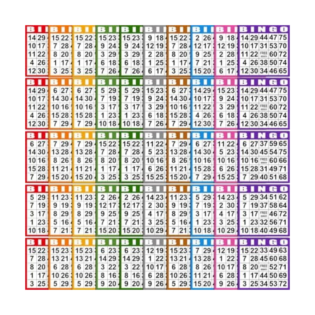 Harloon 1000 Sheets Disposable Bingo Game Cards, Multicolor