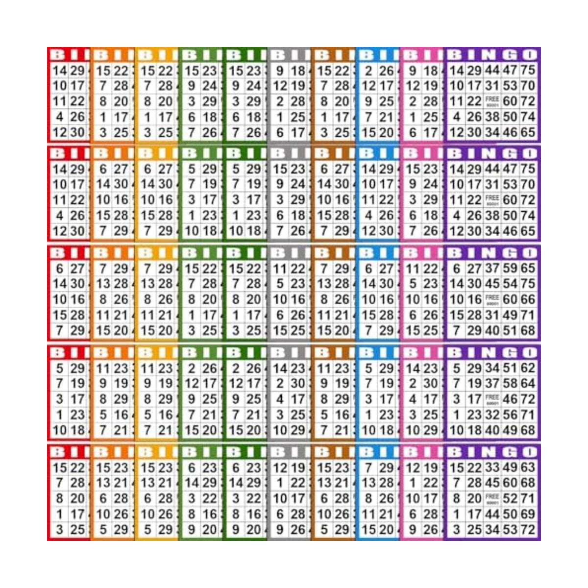 Harloon 1000 Sheets Disposable Bingo Game Cards, Multicolor