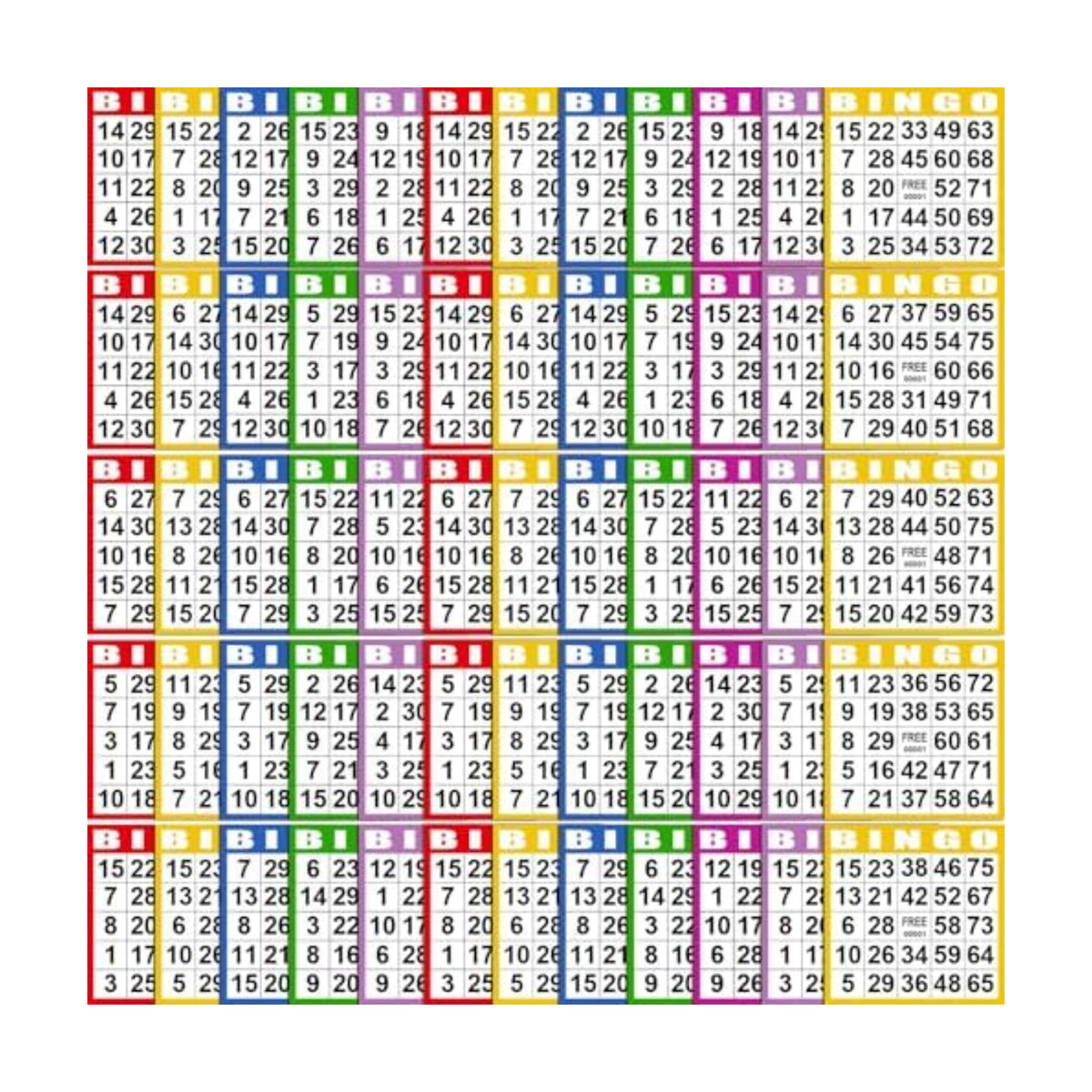 Harloon 500 Sheets Disposable Bingo Game Cards, Fresh Color