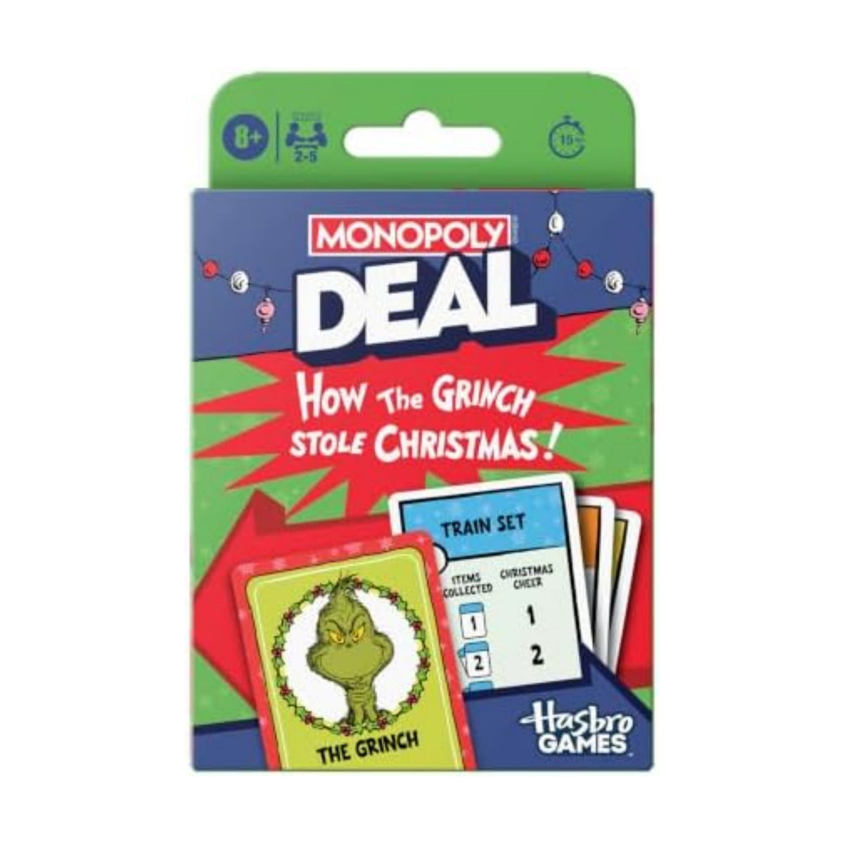 Monopoly Deal: How the Grinch Stole Christmas! Edition Card Game | Officially Licensed Dr. Seuss Family Games | 2-5 Players | 15 Mins. | Ages 8+