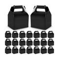 Hooqict 24 Pack Black Party Favor Treat Boxes Paper Gable Gift Boxes with Handles for Party Favors Snack Goodie Candy Cookie Desserts, 6.7x5.1x3.5 Inch