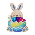 KATINAT Easter Bunny Money Holder for Cash & Cards, Blue Bunny Holding Easter Egg Wooden Cash Holder, Easter Basket Stuffer for Teens, Kids, Teen Girls & Boys, Blue Bunny Money Holder