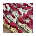 50Pcs Premium Place Cards, Small Table Cards with Red Ribbon, 2" x 3.5" Tent Card, Name Card, Wedding Place Cards for Wedding, Valentines Day, Table, Dinner Parties, Seating Card