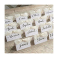50Pcs Premium Place Cards, Small Table Cards with White Ribbon, 2" x 3.5" Tent Card, Name Card, Wedding Place Cards for Wedding, Valentines Day, Table, Dinner Parties, Seating Card