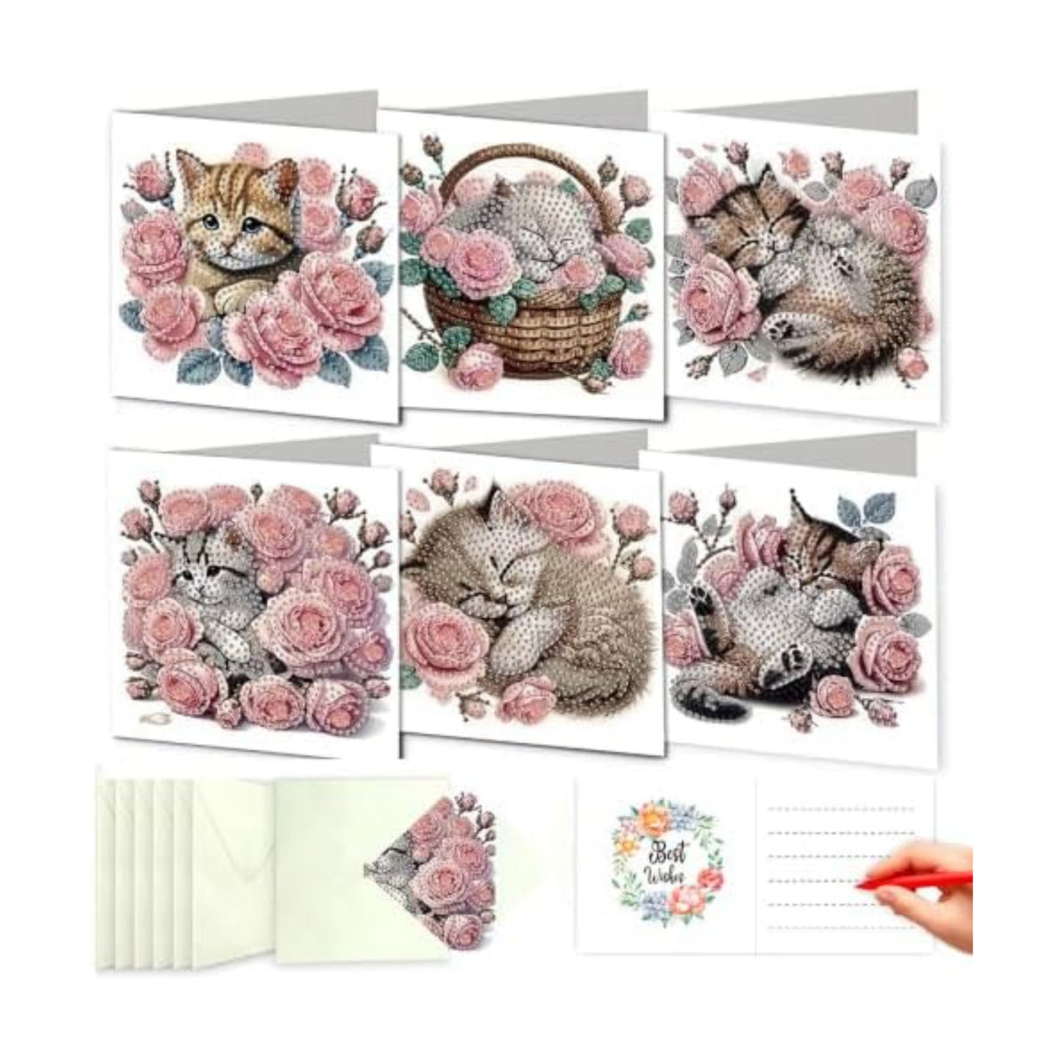 DDGYP 6-Pack Diamond Art Kits for Adults, Diamond Art Cards for DIY Crafts