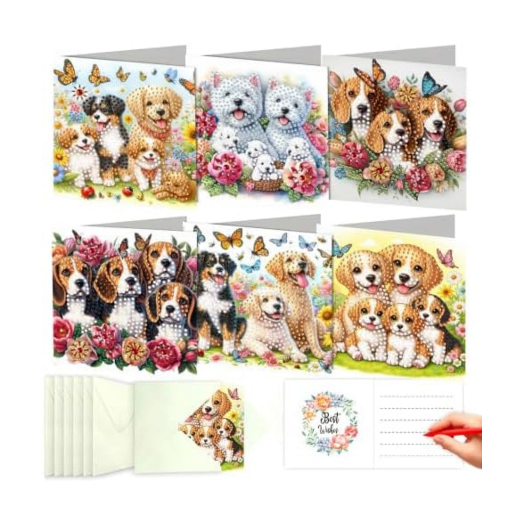 DDGYP 6-Pack Diamond Art Painting Greeting Card Kit - 5.9x11.81Inch