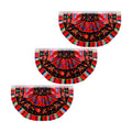 Outus 3 Pcs Mexican Fiesta Party Decoration 1.5 x 3 ft Mexican Pleated Bunting Fan Flag Cinco De Mayo Folk Art Half Fan Flag Hanging Banners for Carnivals Taco Birthday Party Favors